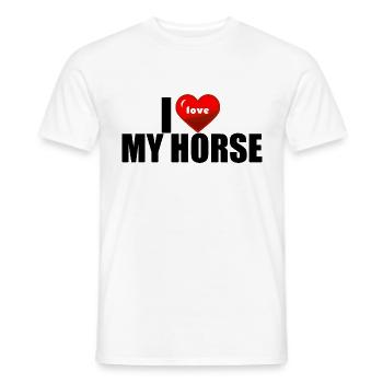 I LOVE MY HORSE T-Shirt - Männer T-Shirt - Weiß - Vorne - AI Model Male 178 dark (178cm)