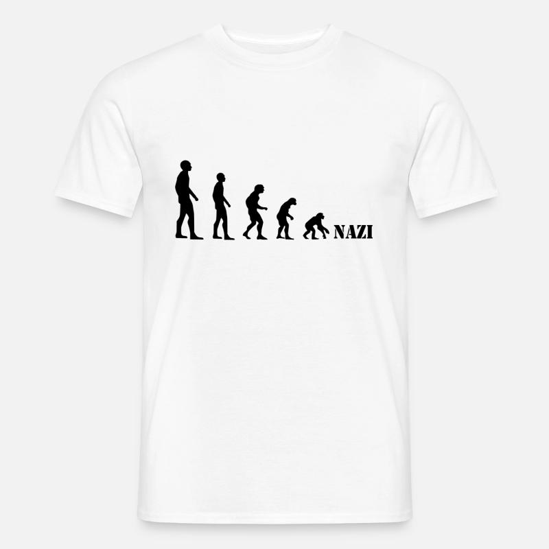 Gegen Rechts. Evolution - Männer T-Shirt - Weiß