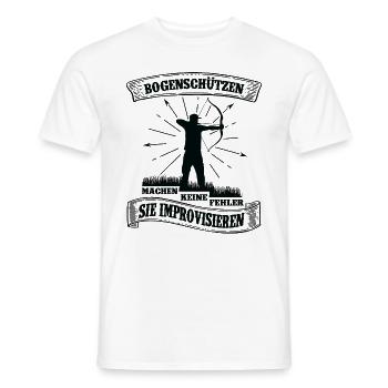 Bogenschützen Improvisieren Spruch - Archer - Männer T-Shirt - Weiß - Vorne - AI Model Male 178 dark (178cm)