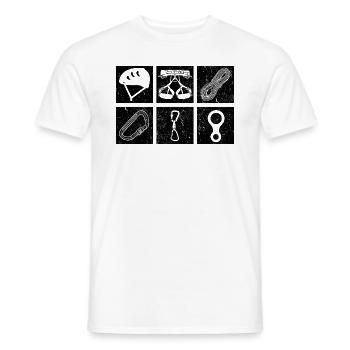 Climbing Gear Vintage for Climbers Climbing - Men's T-Shirt - white - Front - AI Model Male 178 dark (178cm)