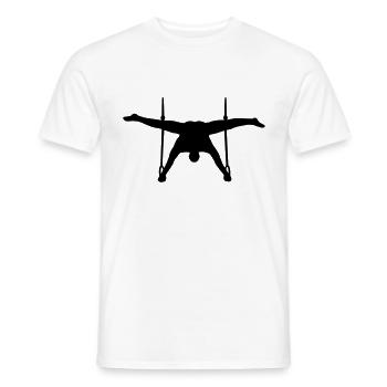 Turnen an den Ringen, dynamisch und schwarz - Männer T-Shirt - Weiß - Vorne - AI Model Male 178 dark (178cm)