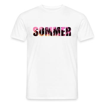 Cooles Retro Design Sommer Strand Palmen Summer - Männer T-Shirt - Weiß - Vorne - AI Model Male 178 dark (178cm)