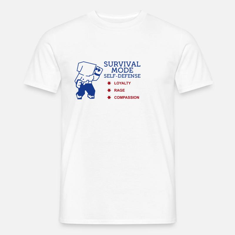 Selvforsvar i overlevelsestilstand - Mænd T-shirt - hvid