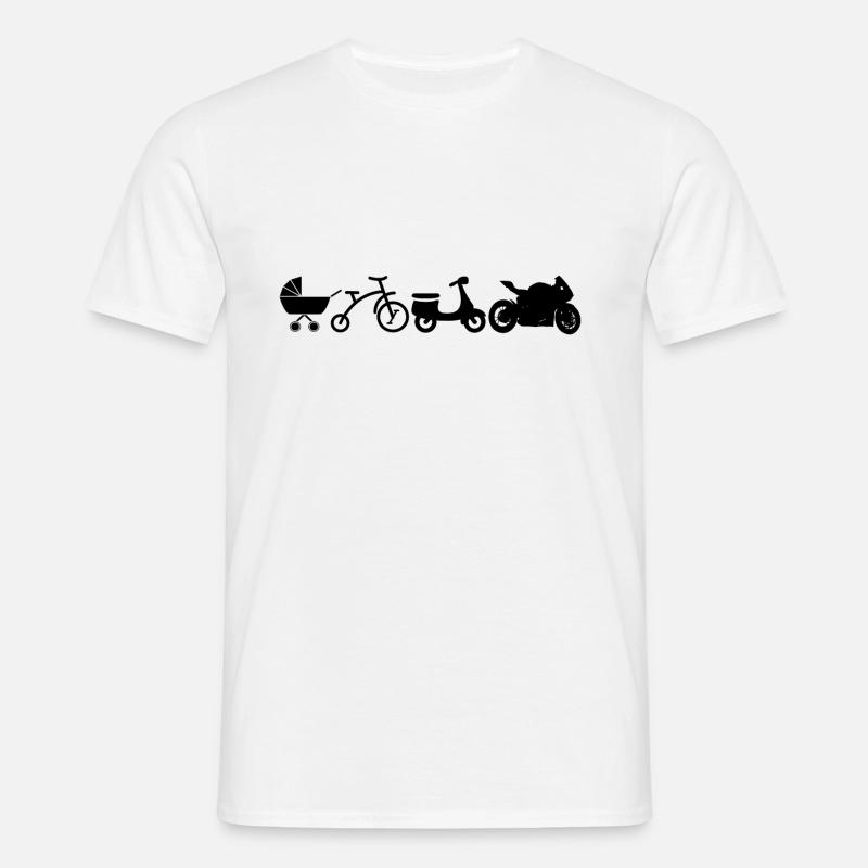 Motorrad Evolution - Männer T-Shirt - Weiß