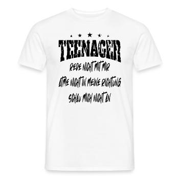 Lustige Sprüche Teenager - rede nicht mit mir - Männer T-Shirt - Weiß - Vorne - AI Model Male 178 dark (178cm)