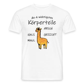 Die 4 wichtigsten Körperteile Giraffe Tier lustig - Männer T-Shirt - Weiß - Vorne - AI Model Male 178 dark (178cm)