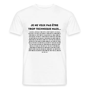 Cadeau échec humour joueur échec echecs - T-shirt homme - blanc - Devant - AI Model Male 178 dark (178cm)
