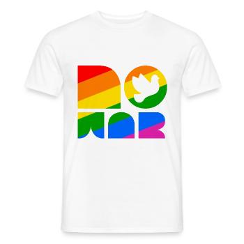 Gay Pride No War Peace Sign - Men's T-Shirt - white - Front - AI Model Male 178 dark (178cm)