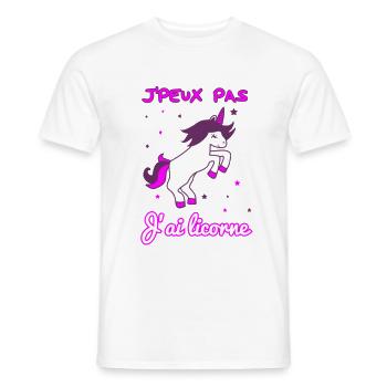 Ich kann nicht ich Einhorn - Männer T-Shirt - Weiß - Vorne - AI Model Male 178 dark (178cm)