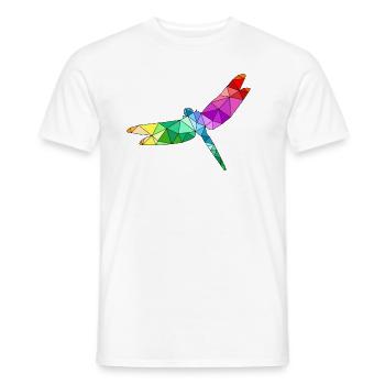 Libelle Polygon Flieger Drache - Männer T-Shirt - Weiß - Vorne - AI Model Male 178 dark (178cm)