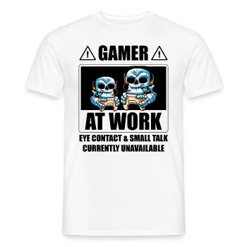 Gamer At Work Video Game Player Gaming Gamer Conso - Männer T-Shirt - Weiß - Vorne - AI Model Male 178 dark (178cm)