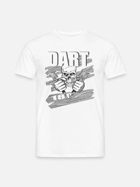 DART 180 Skull Design für Dartspieler - Männer T-Shirt - Weiß
