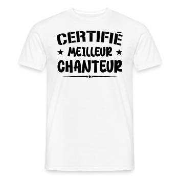 Certified Best Singer - Singer Gift - Men's T-Shirt - white - Front - AI Model Male 178 dark (178cm)
