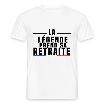 La Légende Prend Sa Retraite - T-shirt homme - blanc - Devant - AI Model Male 178 dark (178cm)