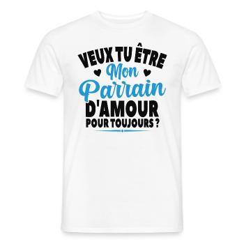 Veux Tu Être Mon Parrain D'amour Annonce Grossesse - T-shirt homme - blanc - Devant - AI Model Male 178 dark (178cm)