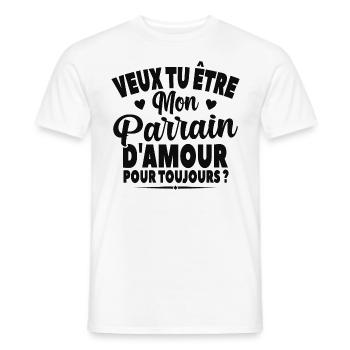 Veux Tu Être Mon Parrain D'amour Annonce Grossesse - T-shirt homme - blanc - Devant - AI Model Male 178 dark (178cm)