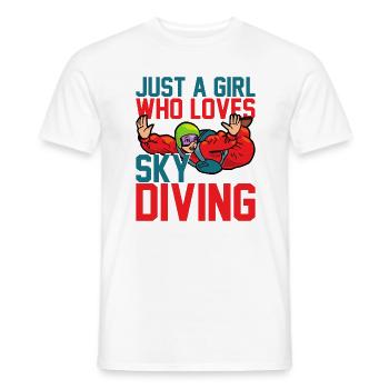 JUSTE UNE FILLE QUI AIME LE PARACHUTISME - T-shirt homme - blanc - Devant - AI Model Male 178 dark (178cm)