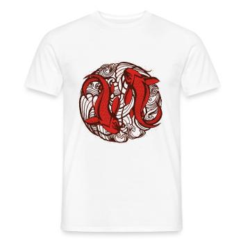 Poisson rouge japonais - T-shirt homme - blanc - Devant - AI Model Male 178 dark (178cm)