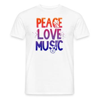 Paix amour et musique, reggae, musique, paix - T-shirt homme - blanc - Devant - AI Model Male 178 dark (178cm)