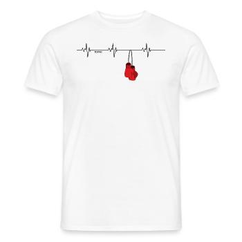 Boxen Boxing Kampfsport Training Herzschlag Hobby - Männer T-Shirt - Weiß - Vorne - AI Model Male 178 dark (178cm)