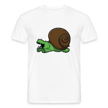 Hippo hippopotamus hippo snail trend gift - Men's T-Shirt - white - Front - AI Model Male 178 dark (178cm)