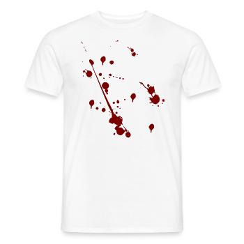 Blood spatter Halloween motif - Men's T-Shirt - white - Front - AI Model Male 178 dark (178cm)