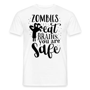 Zombies Gift Monster Halloween Brain Naughty - Men's T-Shirt - white - Front - AI Model Male 178 dark (178cm)