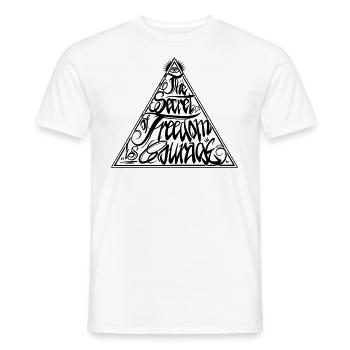 The secret of freedom is courage - black - Men's T-Shirt - white - Front - AI Model Male 178 dark (178cm)
