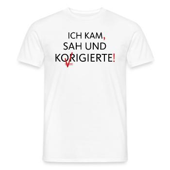 Ich Kam Sah Und Korrigierte Deutsch Grammatik - Männer T-Shirt - Weiß - Vorne - AI Model Male 178 dark (178cm)