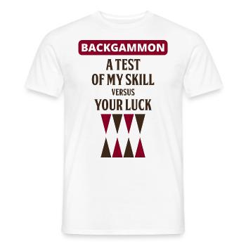 Backgammon Spieler Brettspiel lustige Sprüche Geschenk - Männer T-Shirt - Weiß - Vorne - AI Model Male 178 dark (178cm)