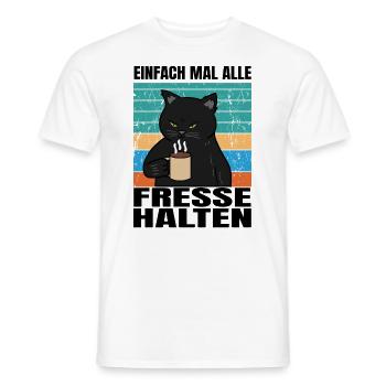 Einfach Mal Alle Fresse Halten - Männer T-Shirt - Weiß - Vorne - AI Model Male 178 dark (178cm)