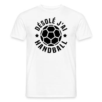 désolé j'ai handball - T-shirt homme - blanc - Devant - AI Model Male 178 dark (178cm)
