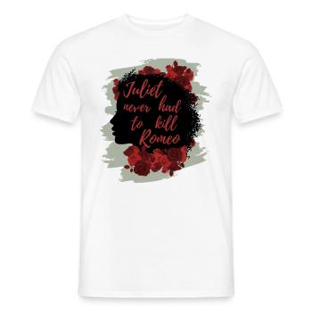 Citation de Rose Hathaway : « Juliette ne chapeau jamais tuer Rome - T-shirt homme - blanc - Devant - AI Model Male 178 dark (178cm)