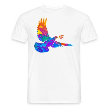 Dove Dove of Peace Peace Ukraine - Men's T-Shirt - white - Front - AI Model Male 178 dark (178cm)