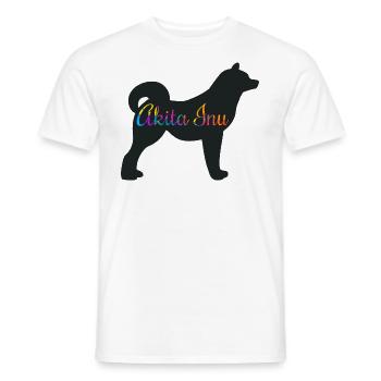 Akita Akita Inu Dog Silhouette - Men's T-Shirt - white - Front - AI Model Male 178 dark (178cm)