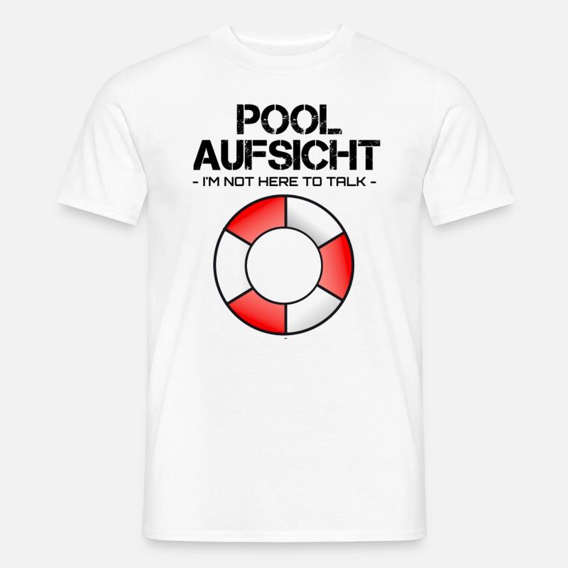 Pool Aufsicht mit Rettungsring - Männer T-Shirt - Weiß