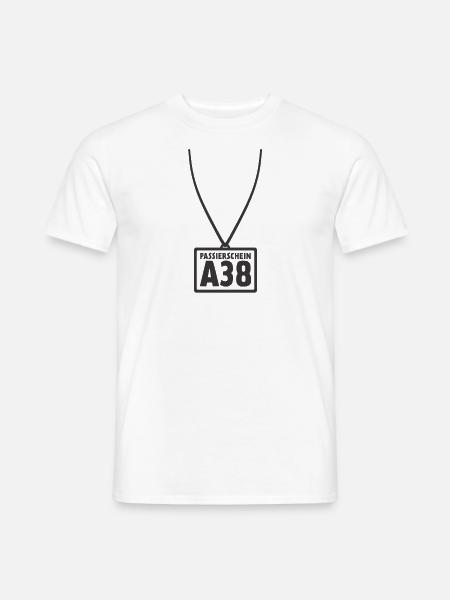Passierschein A38 Ausgangssperre Home Office - Männer T-Shirt - Weiß
