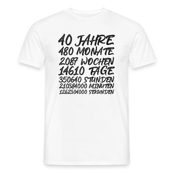 Geburtstagsgeschenk 40. Geburtstag 40 Jahre - Männer T-Shirt - Weiß - Vorne - AI Model Male 178 dark (178cm)