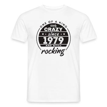 One Of A Kind Totally Crazy Since 1979 Rocking - Men's T-Shirt - white - Front - AI Model Male 178 dark (178cm)