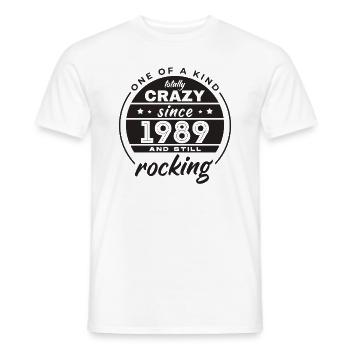 Unique en son genre totalement fou depuis 1989 Rocking - T-shirt homme - blanc - Devant - AI Model Male 178 dark (178cm)