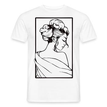 Geisha schwarz - Männer T-Shirt - Weiß - Vorne - AI Model Male 178 dark (178cm)
