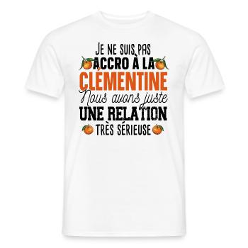 Clémentine Fruit Relation Cadeau Humour Orange - T-shirt homme - blanc - Devant - AI Model Male 178 dark (178cm)