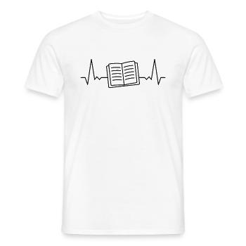 Livres Livre ECG Pulse Rate - T-shirt homme - blanc - Devant - AI Model Male 178 dark (178cm)
