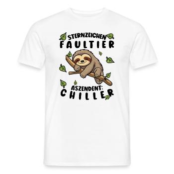 Faultier Lustiger Spruch: Sternzeichen Faultier - Männer T-Shirt - Weiß - Vorne - AI Model Male 178 dark (178cm)