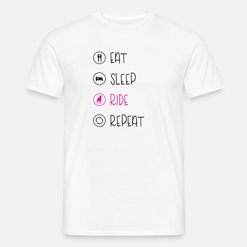 EAT SLEEP RIDE , Pferde - Männer T-Shirt - Weiß