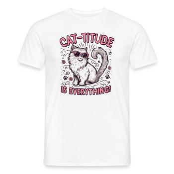 Katze ist alles - Männer T-Shirt - Weiß - Vorne - AI Model Male 178 dark (178cm)