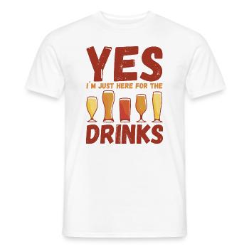 I ́m Just Here For The Drinks - Party Alcohol - Men's T-Shirt - white - Front - AI Model Male 178 dark (178cm)