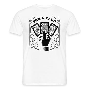 Choisissez une carte - cadeau magique pour les magiciens - T-shirt homme - blanc - Devant - AI Model Male 178 dark (178cm)