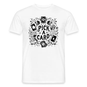 Choisissez une carte - cadeau magique pour les magiciens - T-shirt homme - blanc - Devant - AI Model Male 178 dark (178cm)