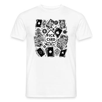Choisissez une carte - cadeau magique pour les magiciens - T-shirt homme - blanc - Devant - AI Model Male 178 dark (178cm)